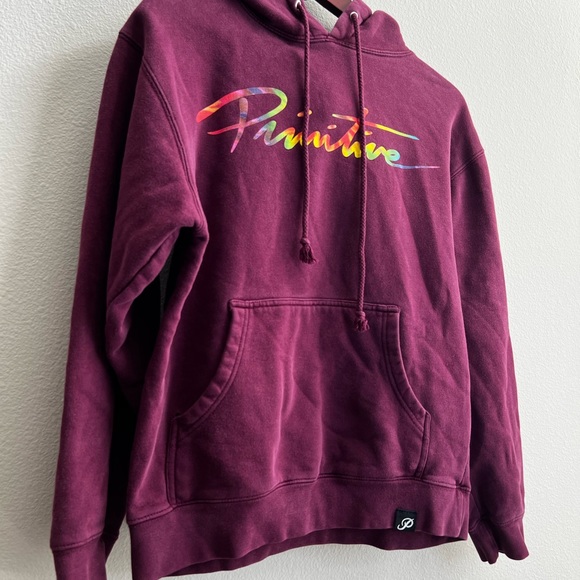 Primitive Maroon Hoodie with Tie Dye Logo - Picture 13 of 13